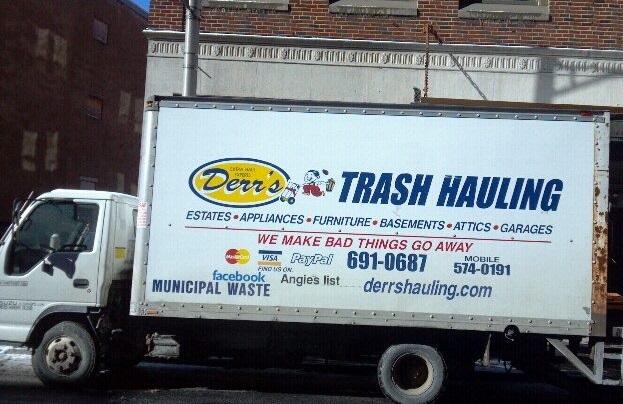 Derr's Hauling truck parked in Mechanicsburg
